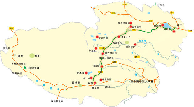 青藏线路线图 自驾游图片